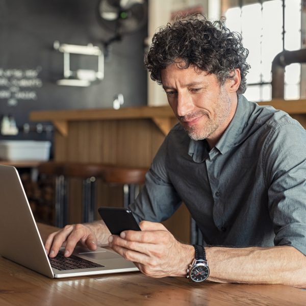 Man Working On Computer